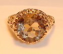 Vintage 14K Gold Smoky Quartz Filigree Ring (9) 