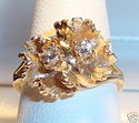 Vintage 14K Gold 1/4ct. Diamond Floral Ring (6½) 