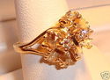 Vintage 14K Gold 1/4ct. Diamond Floral Ring (6½) 