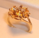 Vintage 14K Gold 1/4ct. Diamond Floral Ring (6½) 