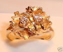 Vintage 14K Gold 1/4ct. Diamond Floral Ring (6½) 