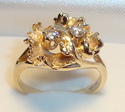 Vintage 14K Gold 1/4ct. Diamond Floral Ring (6½) 