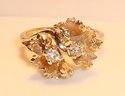 Vintage 14K Gold 1/4ct. Diamond Floral Ring (6½) 