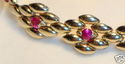 Vintage 417 10K Solid Gold Ruby Bracelet, 7¼”