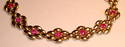 Vintage 417 10K Solid Gold Ruby Bracelet, 7¼”