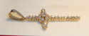 Vintage 10K Yellow Gold Cubic Zirconia Cross Penda