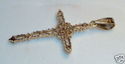 Vintage 10K Yellow Gold Cubic Zirconia Cross Penda