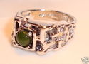 Vintage Uncas Mfg. Co. Sterling Silver Jade Ring (