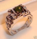 Vintage Uncas Mfg. Co. Sterling Silver Jade Ring (