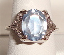 Vintage 14K White Gold Aquamarine & Diamond Ring (