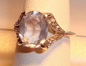 Vintage 14K White Gold Aquamarine & Diamond Ring (