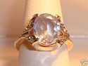 Vintage 14K White Gold Aquamarine & Diamond Ring (