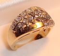 Vintage 14K Yellow Gold Diamond Florentine Ring (6