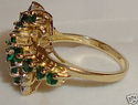 Vintage 14K Gold Emerald & Diamond Ring (8) 