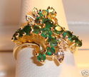 Vintage 14K Gold Emerald & Diamond Ring (8) 