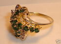 Vintage 14K Gold Emerald & Diamond Ring (8) 