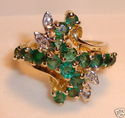 Vintage 14K Gold Emerald & Diamond Ring (8) 