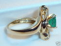 Vintage 14K Yellow Gold Emerald & Diamond Ring (7)