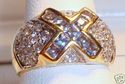 Vintage 14K Yellow Aquamarine & Cubic Zirconia Rin