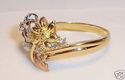 Vintage 10K Gold Cubic Zirconia Floral Ring (7½) 