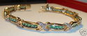 Vintage CRP 10K Gold Emerald & Diamond Bracelet, 7