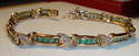 Vintage CRP 10K Gold Emerald & Diamond Bracelet, 7