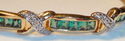 Vintage CRP 10K Gold Emerald & Diamond Bracelet, 7