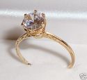Vintage 10K Gold Cubic Zirconia Solitaire Ring (9)