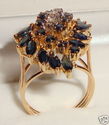 Vintage 14K Gold Blue Sapphire & Diamond Ring (6¾