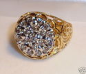 Vintage 10K Gold Diamond Filigree Ring (10) 