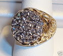 Vintage 10K Gold Diamond Filigree Ring (10) 