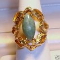 Vintage 14K Yellow Gold Polished Jade Ring (6½) 