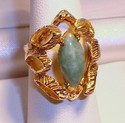 Vintage 14K Yellow Gold Polished Jade Ring (6½) 