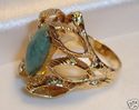 Vintage 14K Yellow Gold Polished Jade Ring (6½) 