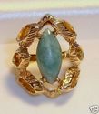 Vintage 14K Yellow Gold Polished Jade Ring (6½) 