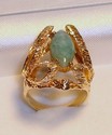 Vintage 14K Yellow Gold Polished Jade Ring (6½) 