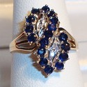 Vintage 10K Gold Sapphire & Diamond Ring (6¾) 