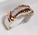 Vintage 14K White & Yellow Gold Diamond Ring (6) 