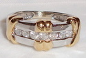 Vintage 14K White & Yellow Gold Diamond Ring (6) 