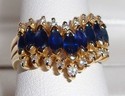 Vintage 14K Yellow Gold Sapphire & Diamond Ring (7