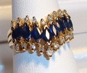 Vintage 14K Yellow Gold Sapphire & Diamond Ring (7