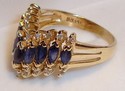 Vintage 14K Yellow Gold Sapphire & Diamond Ring (7