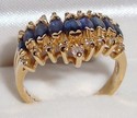 Vintage 14K Yellow Gold Sapphire & Diamond Ring (7