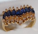 Vintage 14K Yellow Gold Sapphire & Diamond Ring (7