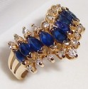 Vintage 14K Yellow Gold Sapphire & Diamond Ring (7