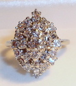 Vintage Garland 14K White Gold 1 carat Diamond Rin