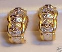 TT 585 14K Gold Diamond Omega-Back Pierced Earring