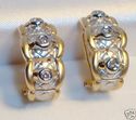 TT 585 14K Gold Diamond Omega-Back Pierced Earring