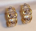 TT 585 14K Gold Diamond Omega-Back Pierced Earring