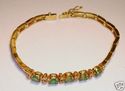 Vintage 750 18K Yellow Gold Emerald & Diamond Brac